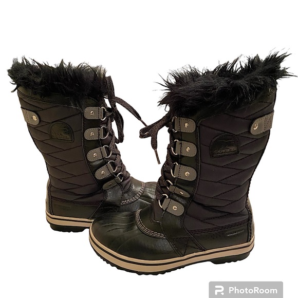 NWOT Sorel Tofino ll Boots Unisex Boy Girl SZ 3 Faux Fur Waterproof Cold Weather - Picture 3 of 14